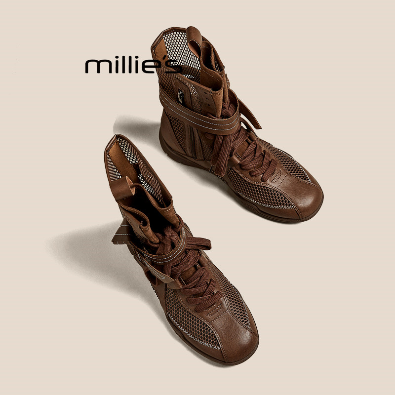 MILLIE'S/妙丽镂空透气高帮鞋