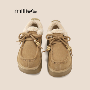 厚底休闲百搭保暖舒适棉鞋 妙丽加绒勃肯鞋 新款 子Z 女冬季 MILLIE