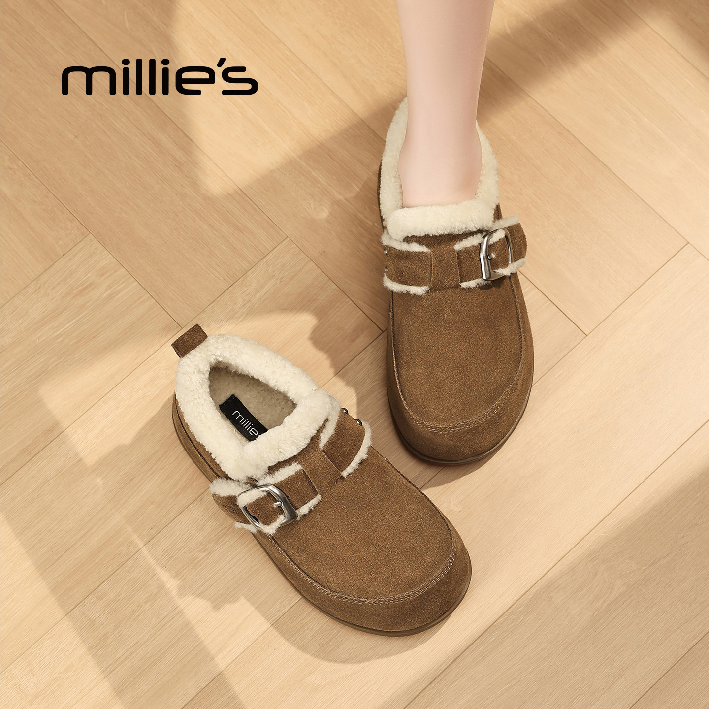 MILLIE'S/妙丽真皮厚底休闲鞋