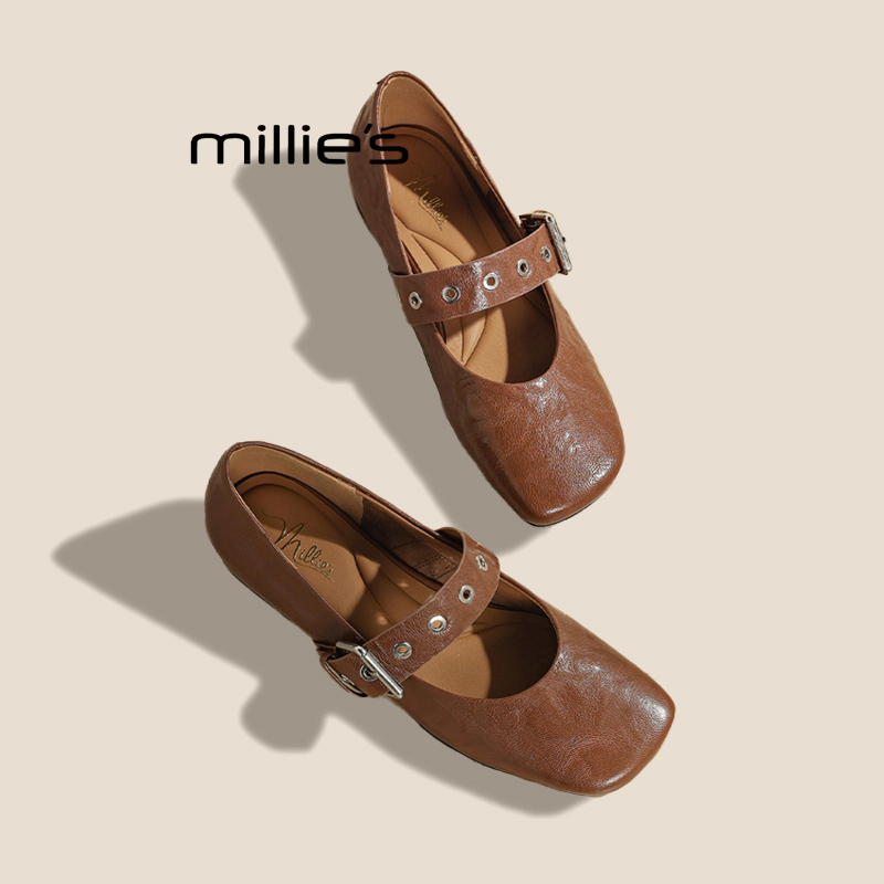 MILLIE'S/妙丽一字带平底单鞋女