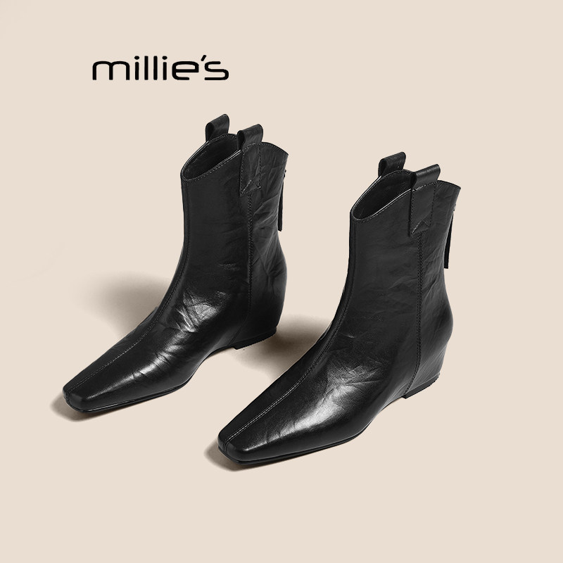 MILLIE'S妙丽真皮长筒靴女巨好看