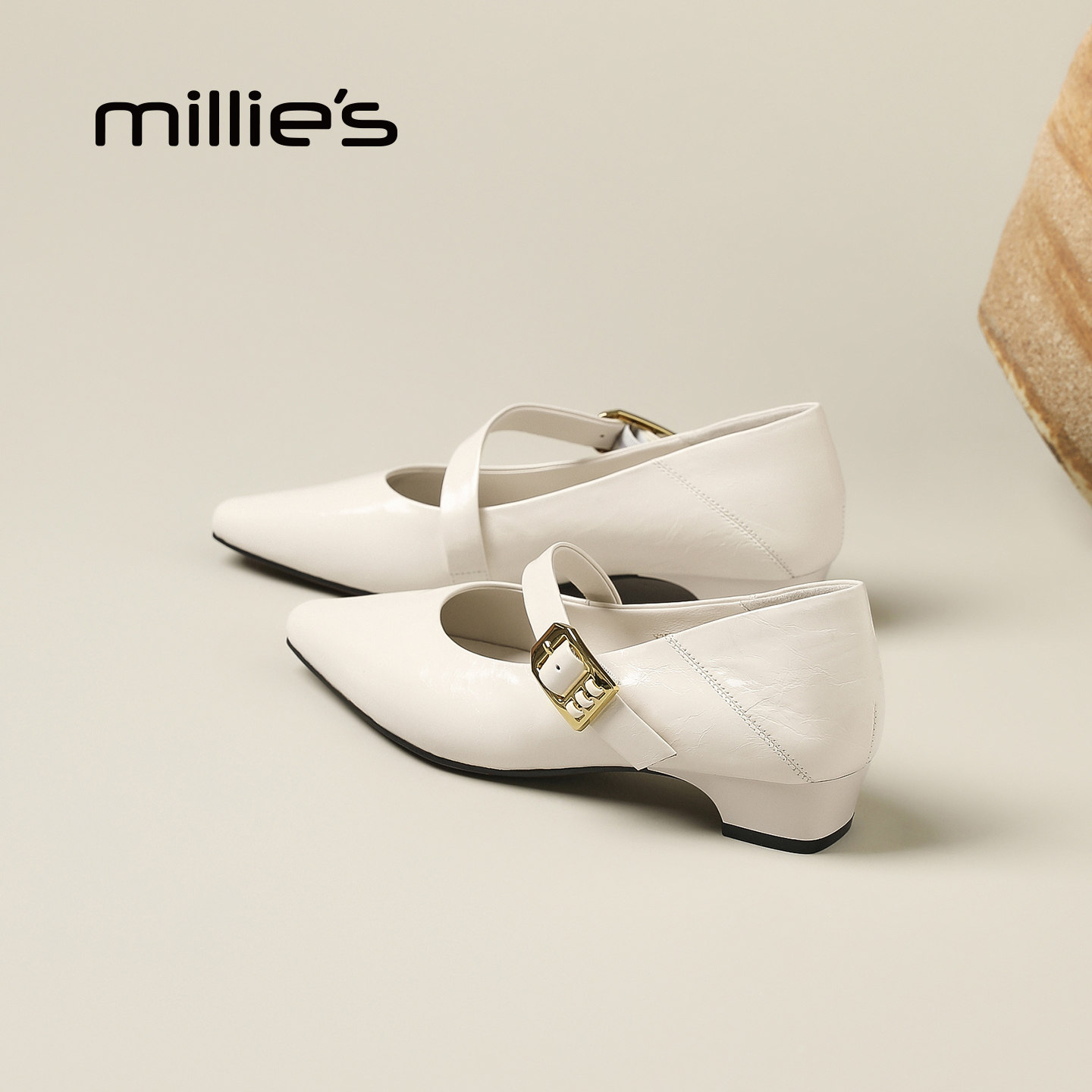 MILLIE'S/妙丽轻熟风尖头玛丽珍鞋女一字扣低跟单鞋法式女鞋Z,女鞋,乐福鞋（豆豆鞋）,淘宝优惠券,粉丝福利购,淘宝优惠卷