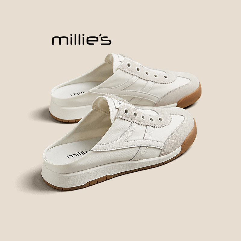 MILLIE'S/妙丽厚底2025德训鞋半拖鞋包头拖运动无后跟小白鞋女,女鞋,婚鞋,淘宝优惠券,粉丝福利购,淘宝优惠卷