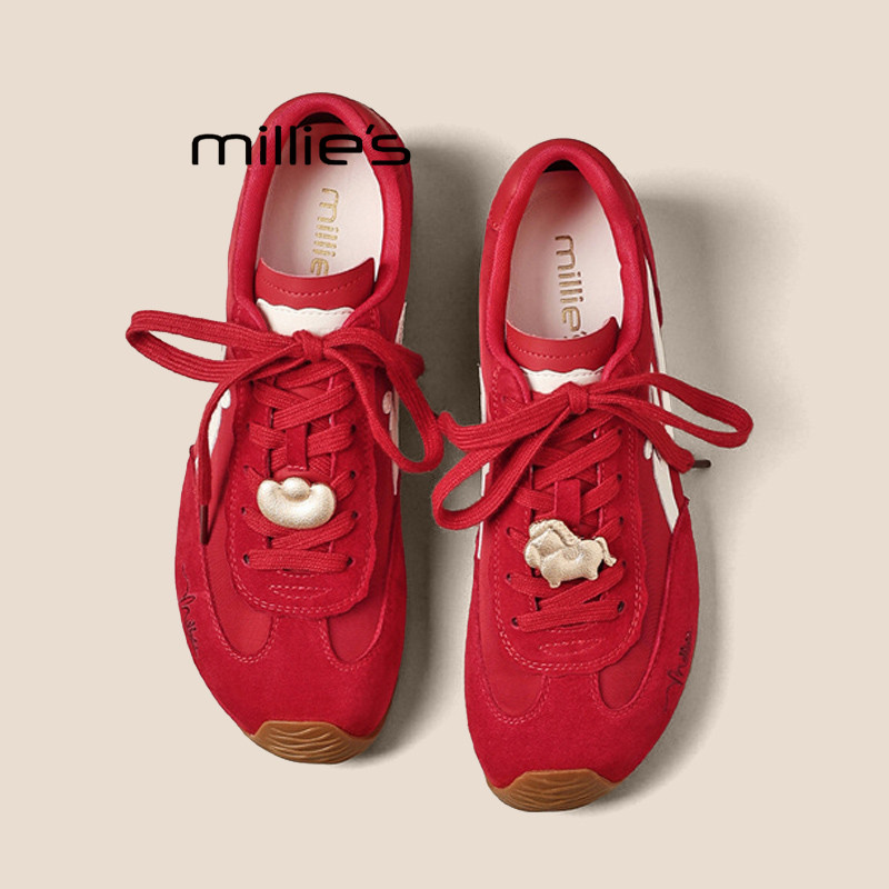 MILLIE'S/妙丽德训鞋女2026款轻便软底不累脚潮流时尚运动休闲鞋P