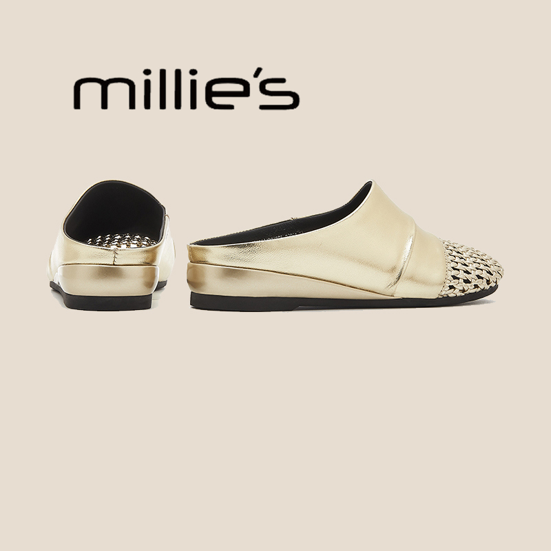 MILLIE'S/妙丽镂空包头半拖鞋