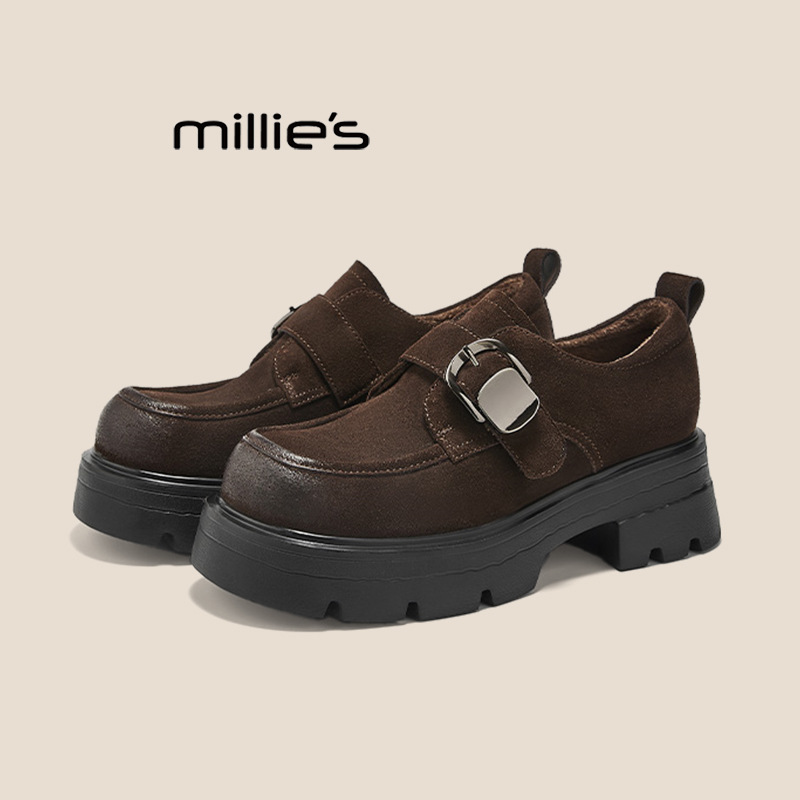 MILLIE'S/妙丽乐福鞋厚底粗跟女