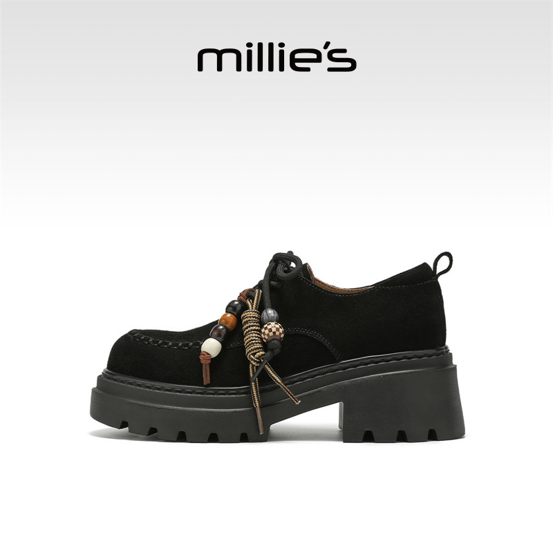 MILLIE'S/妙丽女款牛津鞋2026秋季上新时尚百搭休闲鞋德比鞋