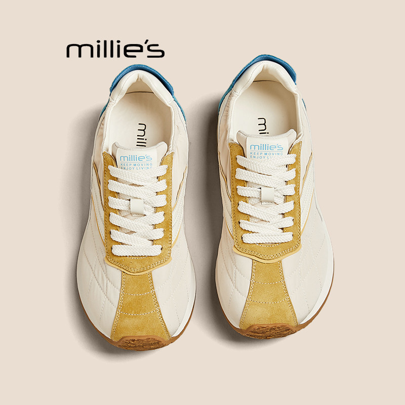 MILLIE'S/妙丽新款布面阿甘鞋女潮流百搭休闲鞋低帮系带德训鞋,女鞋,时尚休闲鞋,淘宝优惠券,粉丝福利购,淘宝优惠卷