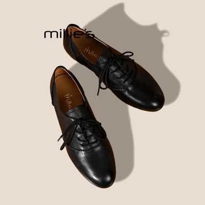 MILLIE'S/妙丽真皮复古小皮鞋