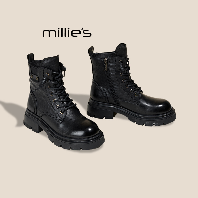 MILLIE'S/妙丽厚底英伦风短靴