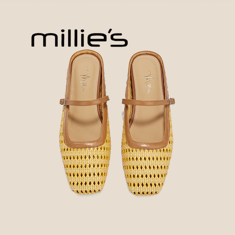 MILLIE'S/妙丽包头拖方头鞋