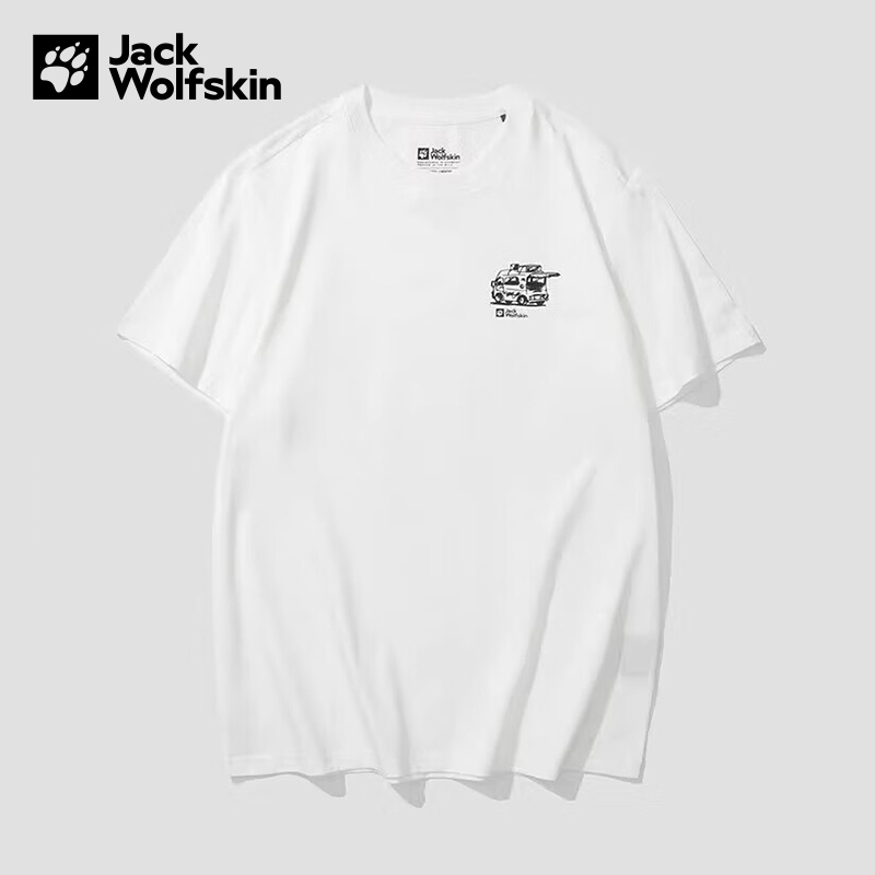 JACKWOLFSKIN狼爪秋男女同款圆领上衣短袖T恤5823232-5488