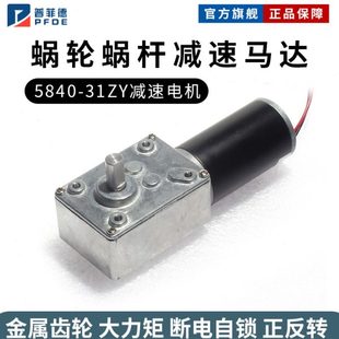 窗帘机广告牌电机5840牙箱马达 31ZY永磁直流涡轮蜗杆减速电机12V