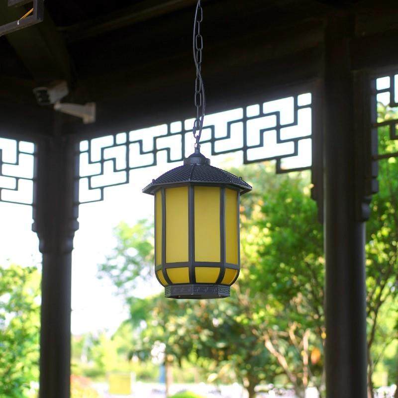 新中式户外防水庭院灯复古花园走廊吸顶大门口别墅凉亭金灯笼吊灯