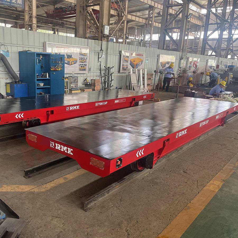 22吨电动地平车60度旋转平板车工业重型rgv小车低压轨道电动