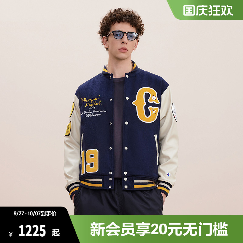Champion冠军棒球服男秋冬款拼接夹克棉服外套女美式复古校园风潮