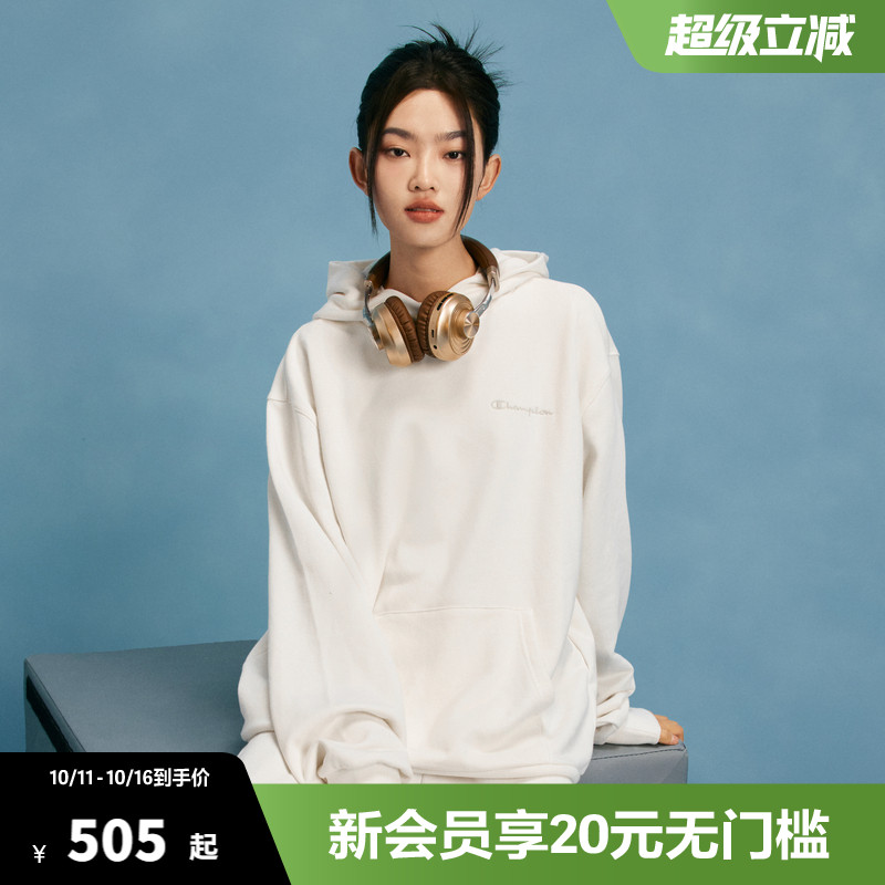 Champion冠军连帽卫衣男刺绣LOGO套头美式街头百搭复古休闲长袖女