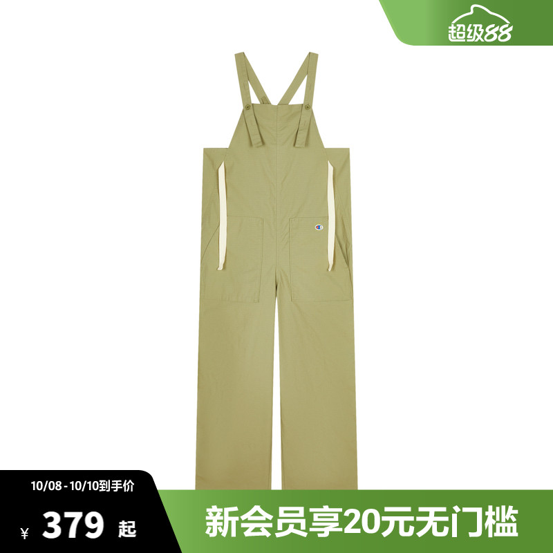 Champion冠军背带裤女秋季新款休闲刺绣连体裤简约长裤复古潮