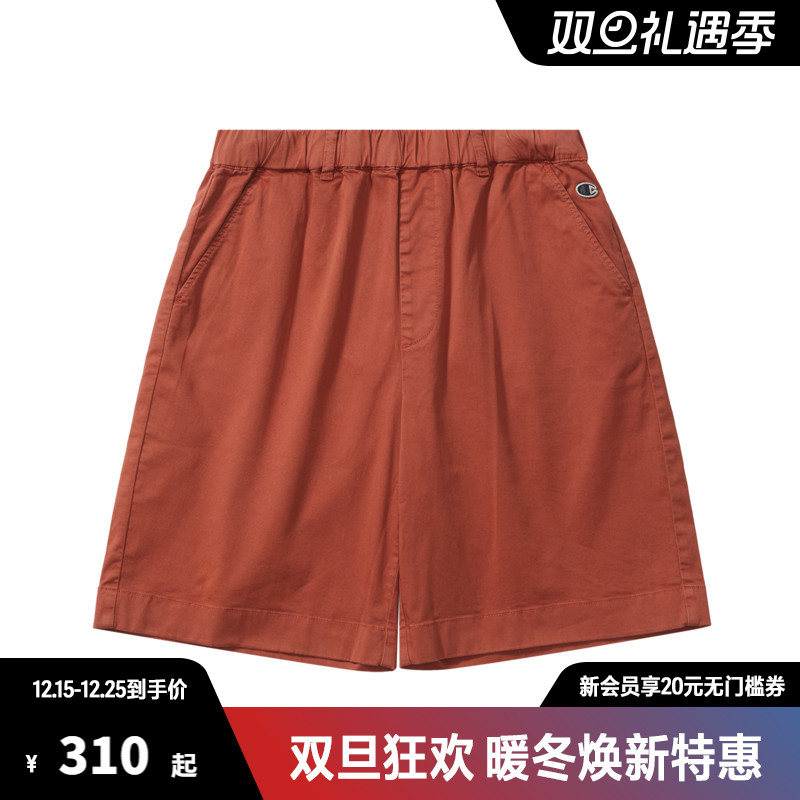 Champion冠军抽绳短裤男夏季新款五分工装风梭织裤休闲女简约