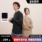 Champion冠军卫衣男女纯色复古简约休闲美式 草写logo刺绣圆领卫衣