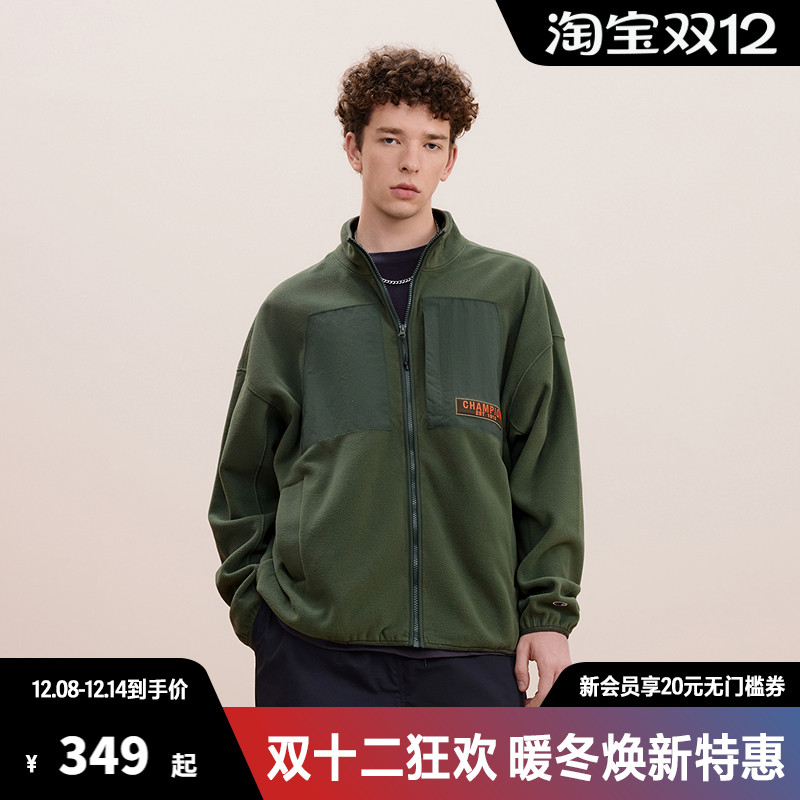 Champion冠军夹克男25秋季新款抓绒休闲刺绣开衫外套女抓绒夹克