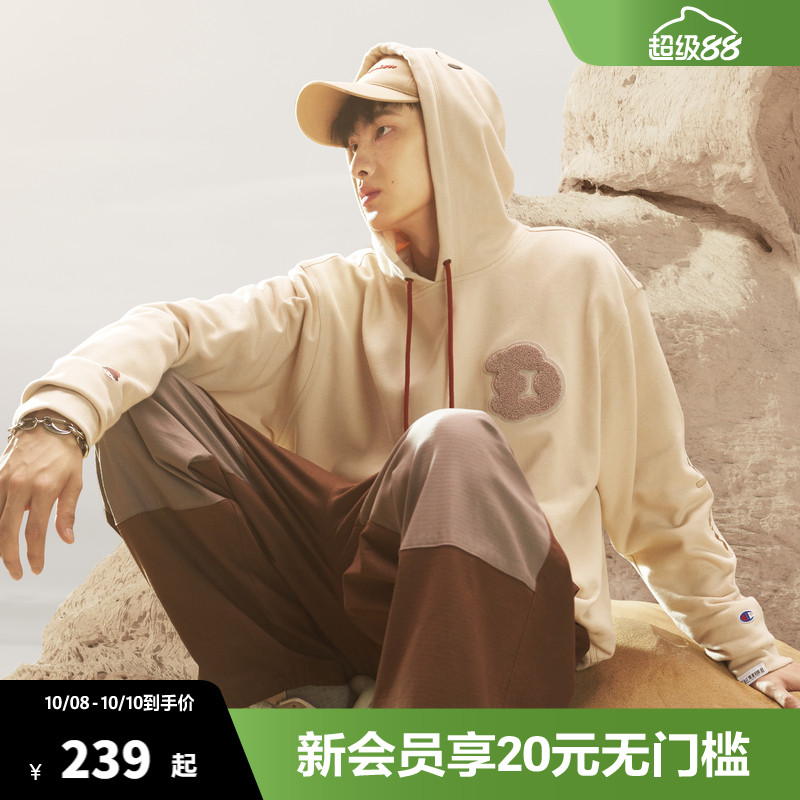 【泡泡玛特联名】Champion冠军连帽卫衣套头街头百搭复古休闲长袖