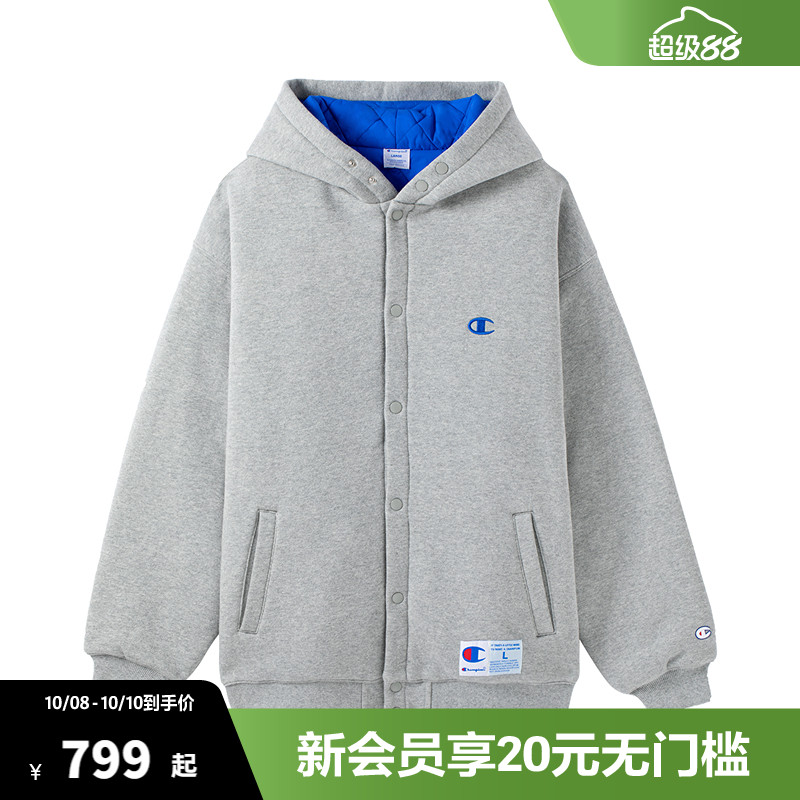 Champion冠军连帽棉服刺绣小Clogo秋冬保暖外套休闲时尚复古上衣