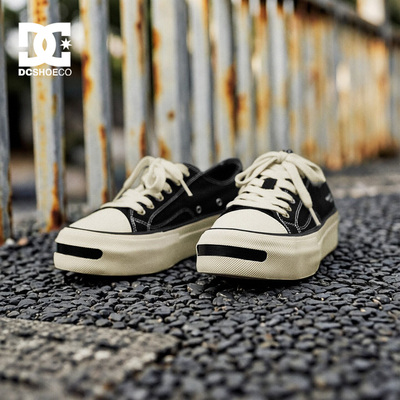 DCSHOES PIONEER2026夏季男士水洗牛仔布开口笑帆布鞋厚底开车鞋