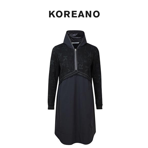 【KOREANO】冬季黑绿花连衣裙 【H】 LY6619(UN)