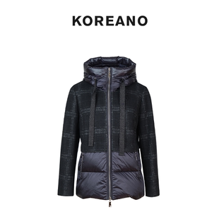 KOREANO SY6952 冬季 拼料连帽羽绒外套