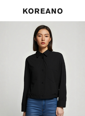 【KOREANO】夏季墨黑色宽松衬衫式外套  SW3936(JUN)