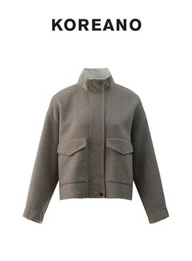 【KOREANO】冬季奶咖色短款双面呢夹克 【H】 SY3259(UN)