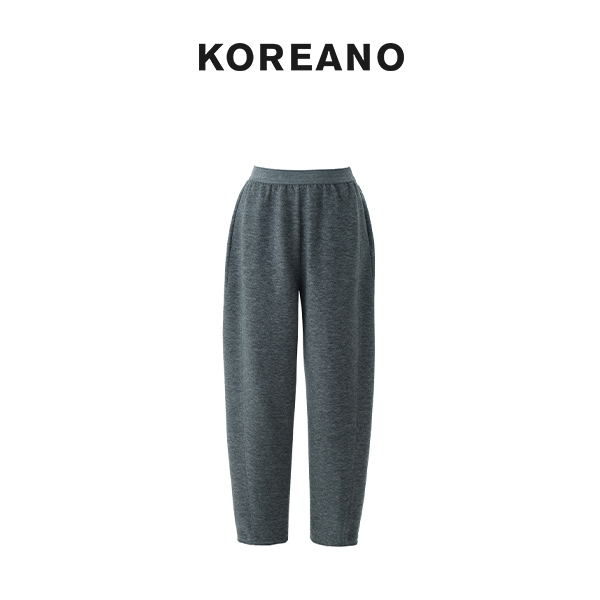【KOREANO】春秋迷月灰色针织宽松镰刀裤 【H】 KT45367(JUN)
