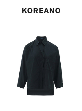 【KOREANO】春秋黑色廓型连袖衬衫 【H】 SW3396(EUN)