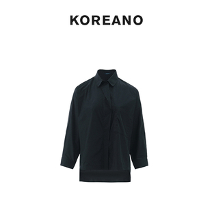 【KOREANO】春秋黑色廓型连袖衬衫 【H】 SW3396(EUN)