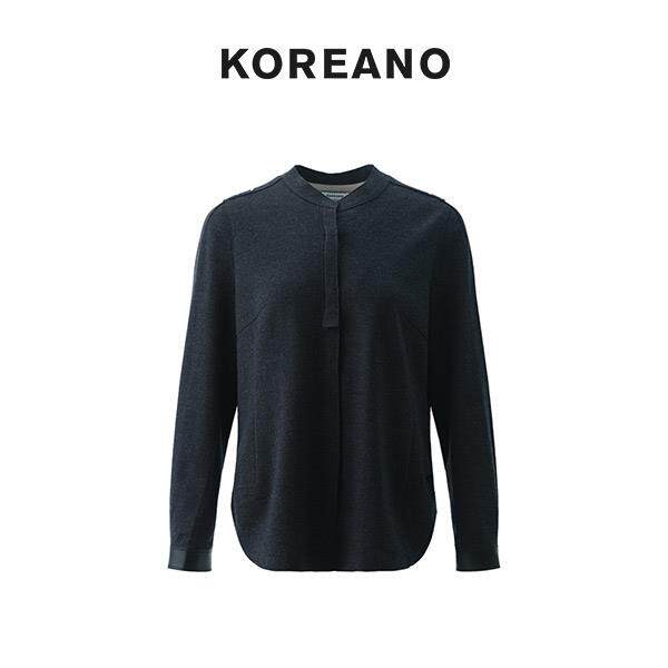 【KOREANO】冬季鸽羽灰立领毛茬衬衫  CY4252(UN)