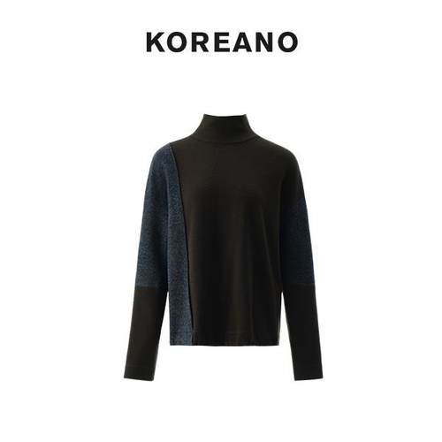 【KOREANO】韩系简约拼接高领保暖冬季T恤  TY5555(JUN)
