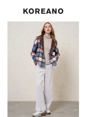 【KOREANO】冬季连帽格子双面外套 【H】 SY6826(UN)