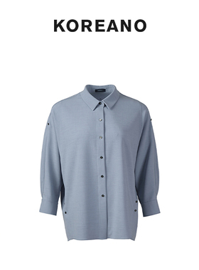 【KOREANO】夏季晴山蓝色宽松衬衫 【H】 CW7649(EUN)