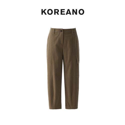 【KOREANO】冬季焦陶色灯芯绒宽腿裤  KT5795(JUN)C