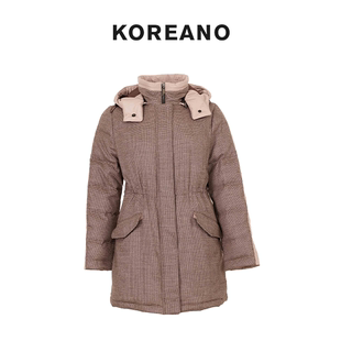 【KOREANO】冬季朱古力拼接胭黛粉羽绒服  【A】 YZ6002(AUN)