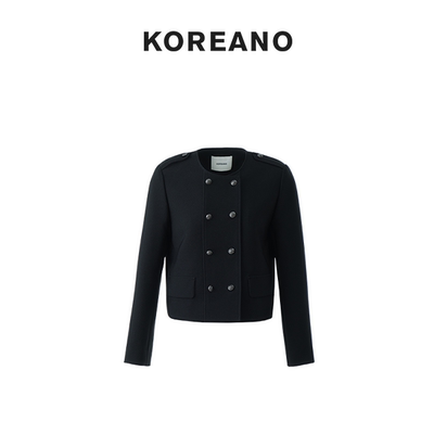 【KOREANO】春秋陨石黑小圆领肩章夹克  SW6581(JUN)B