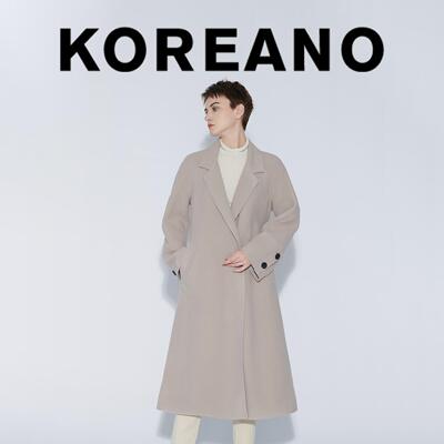 【KOREANO】冬季枇杷茶色廓型插肩西服领长款大衣  FY4468(JUN)