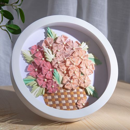 优选衍纸画学生创意手工diy材料包手工暖场作品成品衍纸套装小圆