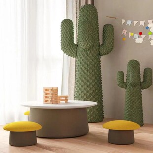 优选幼儿园可爱蘑菇凳布艺墩售楼处儿童活动区桌椅组合定型棉创意