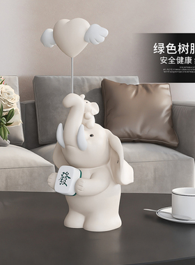 优选发财小象酒柜装饰品摆件客厅电视柜玄关门店开业礼物乔迁新居