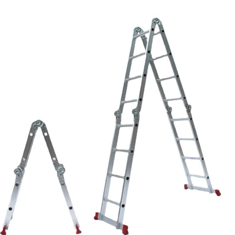 4X4 4.8米小关节多功能铝合金折叠组合梯人字梯子家用建筑梯子