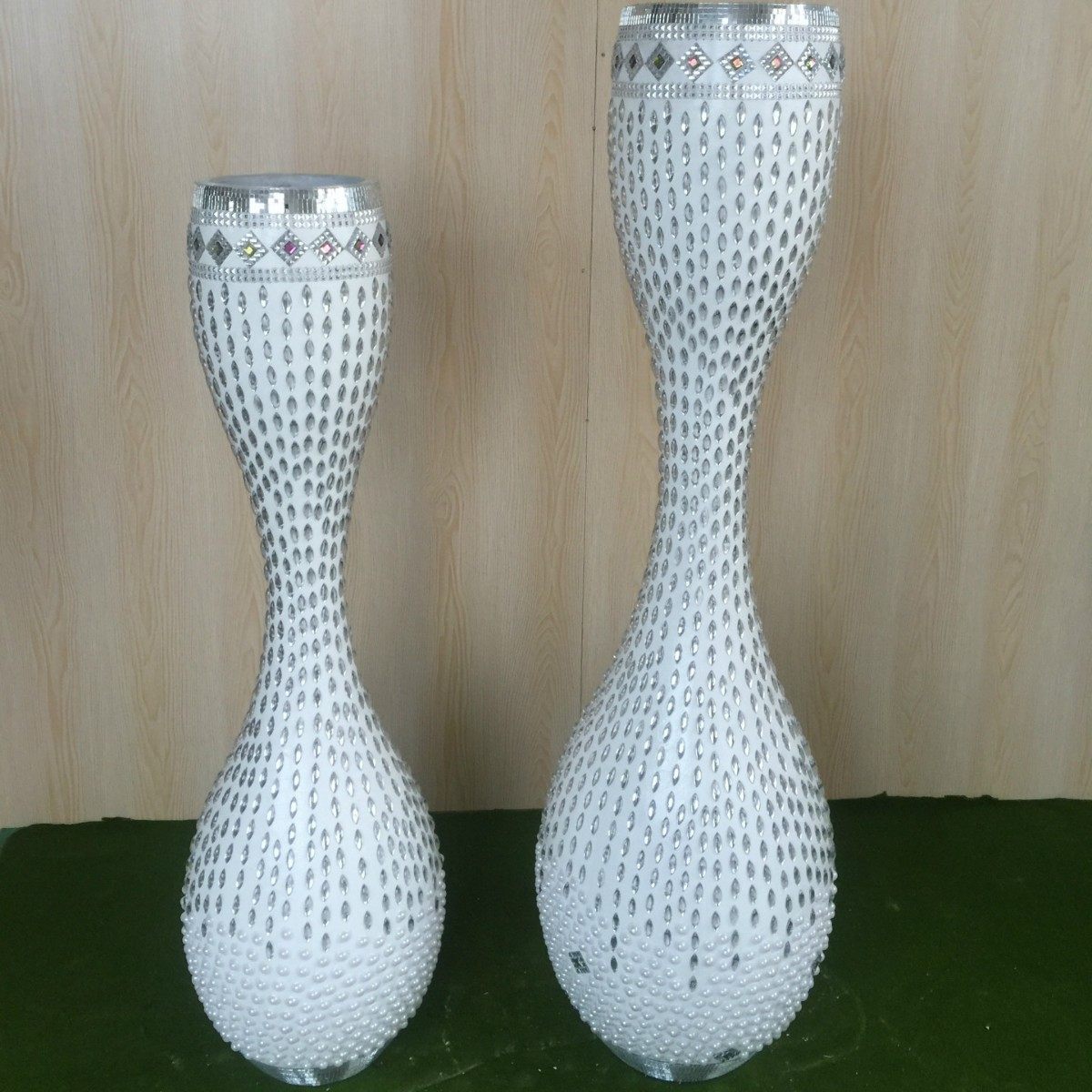 欧式玻璃钢保龄球落地大花瓶套装水钻手工婚庆商场花器婚礼干花,模玩/动漫/周边/娃圈三坑/桌游,文化/体育周边,淘宝优惠券,粉丝福利购,淘宝优惠卷