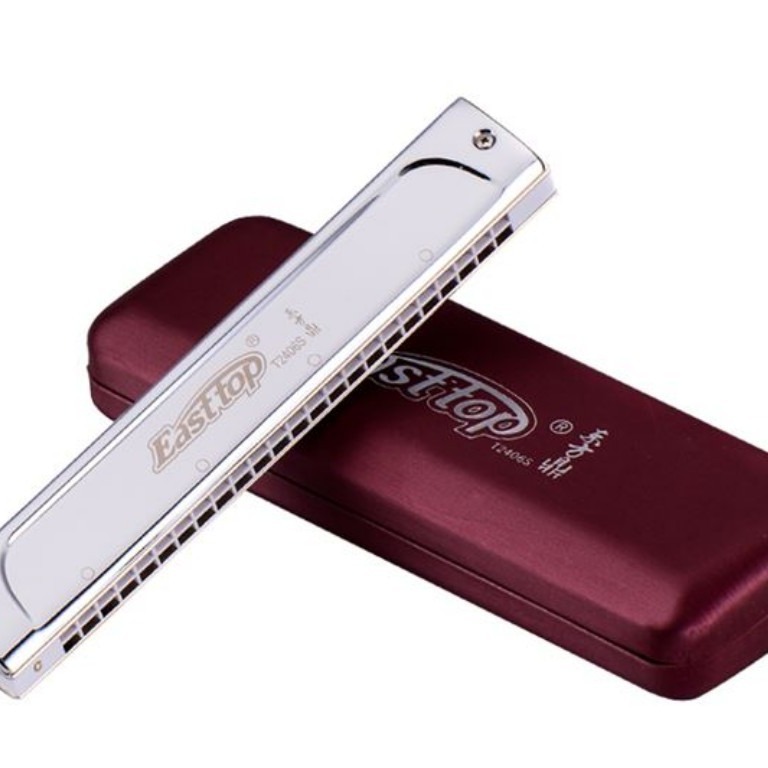 口琴 成人演奏东方鼎T2406S口琴儿童初学24孔复音C调