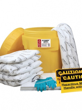 西斯贝尔SYK202吸油套装20加仑泄露应急桶吸油棉白色吸附棉条